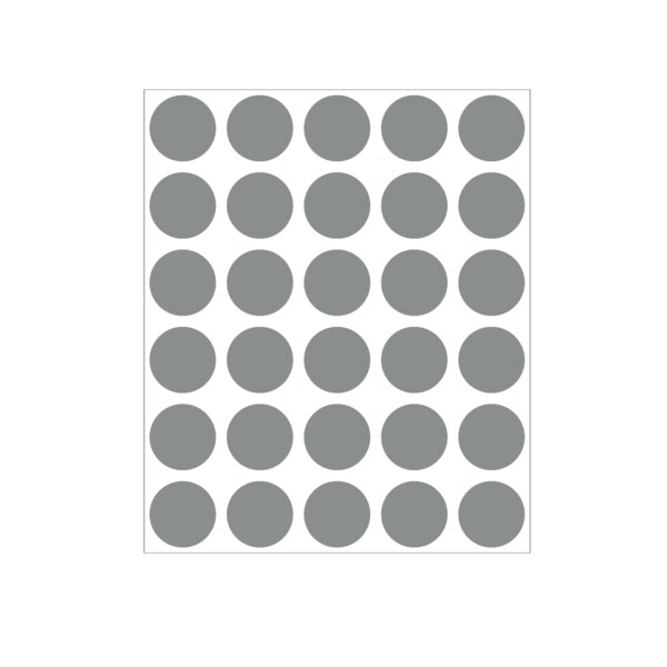 3/4" Color Coding Dots Silver - Sheet Form